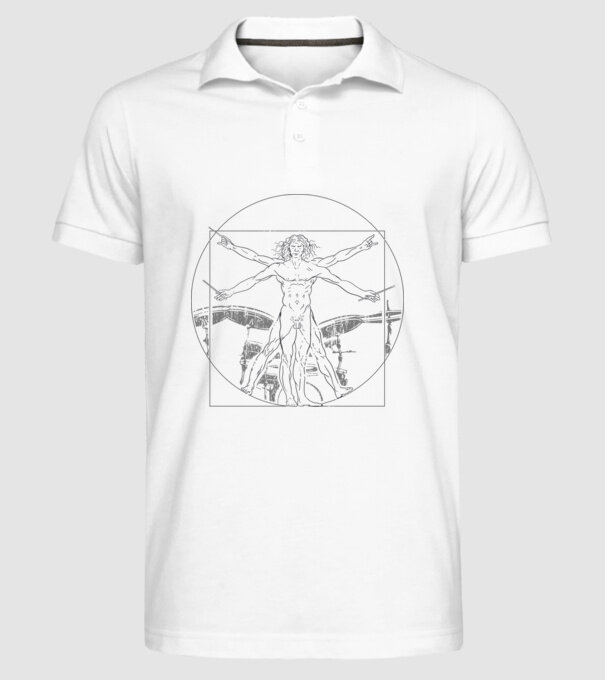 Da Vinci tobe model alb pe tricou