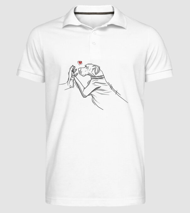 Dog danez bate palma model alb pe tricou
