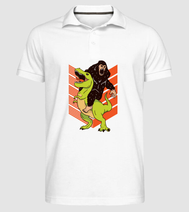 Dinozaur Yeti model alb pe tricou