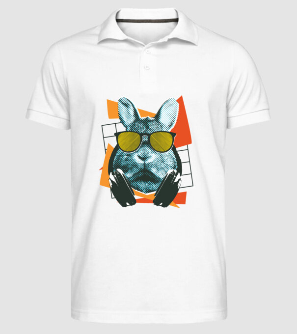 DJ Iepure model alb pe tricou
