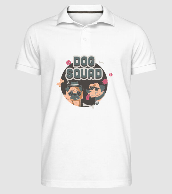 Dog squad model alb pe tricou