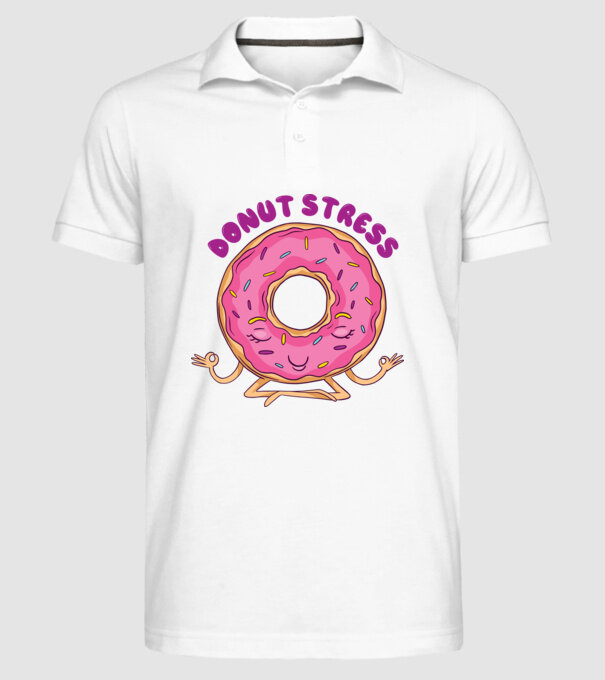 Donut Stress Gogoașă model alb pe tricou