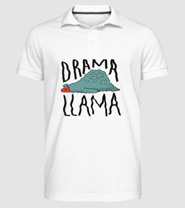 Dramă Lama model alb pe tricou