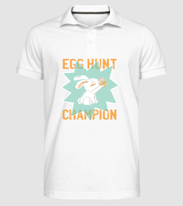 Egg Hunt Champion Campion la vânătoare de ouă model alb pe tricou