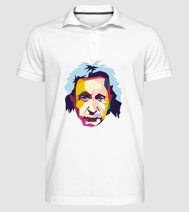 Einstein abstract model alb pe tricou