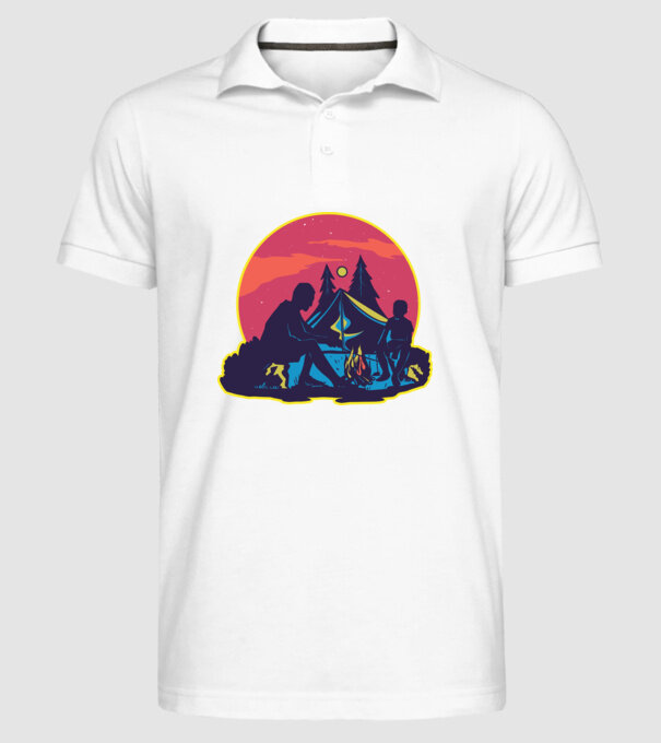 Campare pe timp de noapte model alb pe tricou