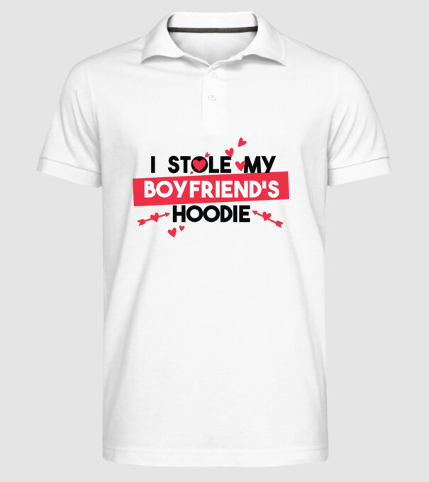 'Am furat puloverul prietenului meu pulover amuzant pentru Valentine''s Day' model alb pe tricou