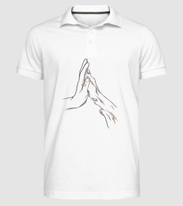 Prietenia câine om model alb pe tricou