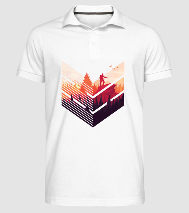 drumeții în pădure stil modern model alb pe tricou