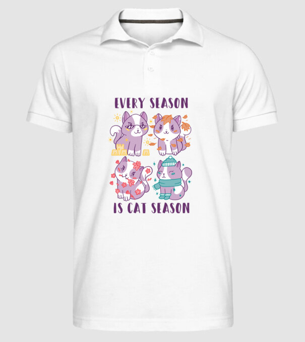 Every Season is Cat Season model alb pe tricou
