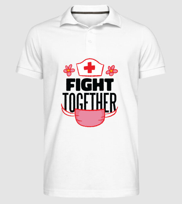 Fight together Asistentă medicală model alb pe tricou