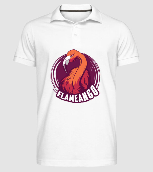 Flamingo model alb pe tricou