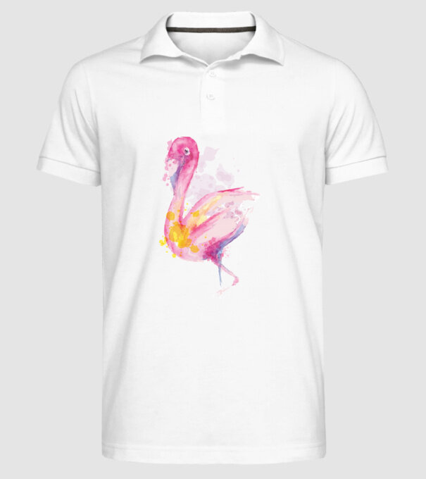 Flamingo Pictură model alb pe tricou