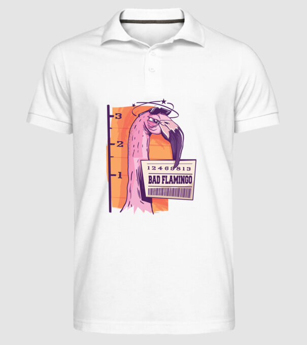 Flamingo arestat amuzant model alb pe tricou
