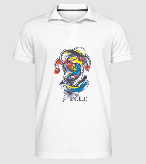 Fortune favours the Bold model alb pe tricou