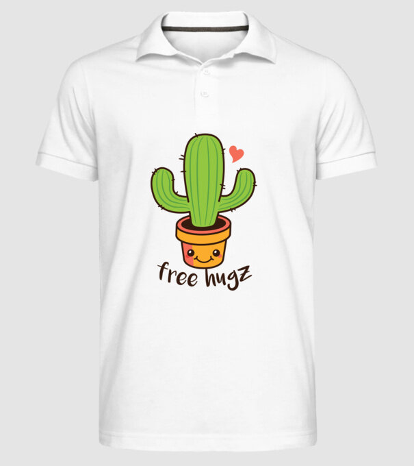 Free Hugz tricou amuzant Cactus model alb pe tricou