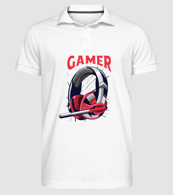 Căști Gamer model alb pe tricou