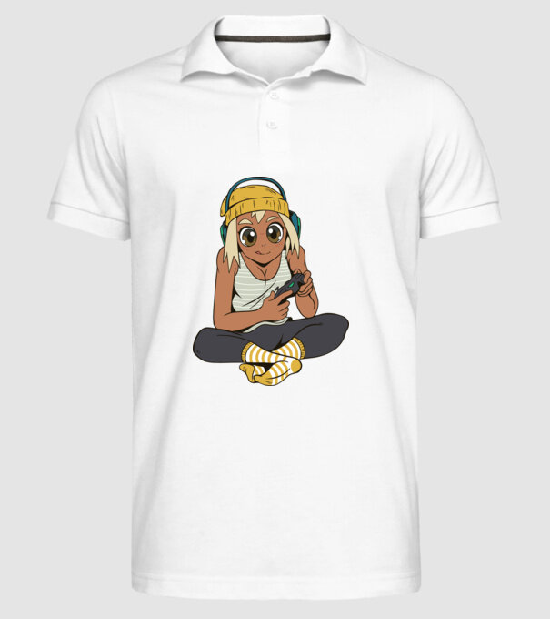 Fată Gamer model alb pe tricou