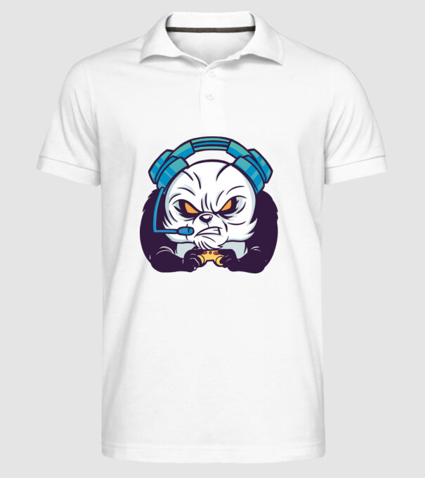 Gamer Panda model alb pe tricou