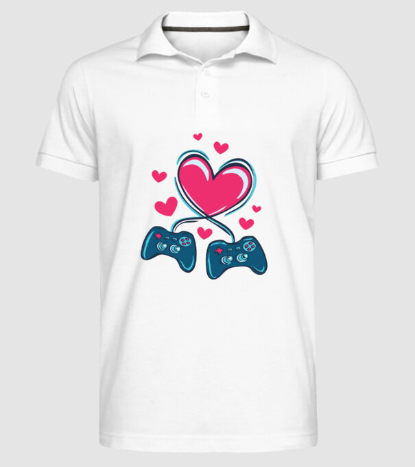 Dragoste Gamer model alb pe tricou