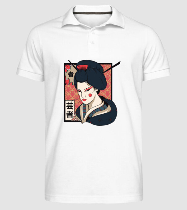 Geisha Japonia model alb pe tricou