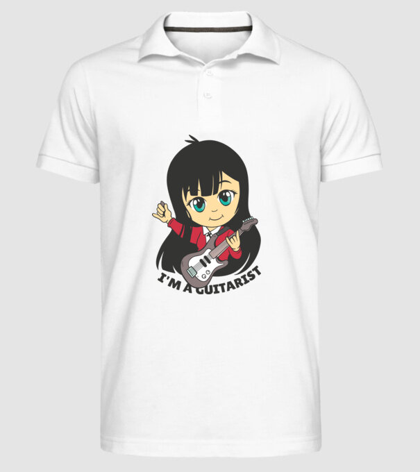 Sunt chitarist fată model alb pe tricou