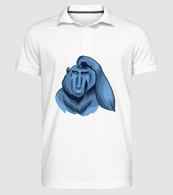 Maimuța gânditoare model alb pe tricou