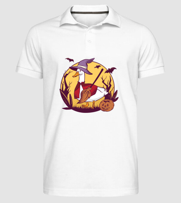 Gâscă Halloween model alb pe tricou