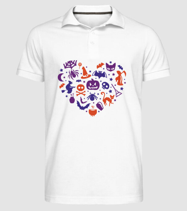 Inimă Halloween model alb pe tricou