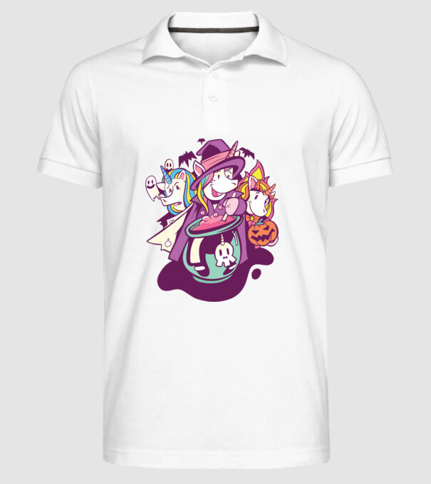 Unicorni Halloween model alb pe tricou