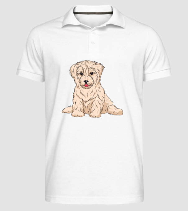 Câine Havanez model alb pe tricou