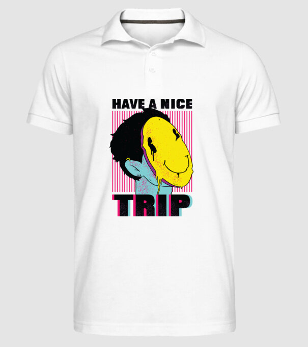 Have a nice Trip model alb pe tricou