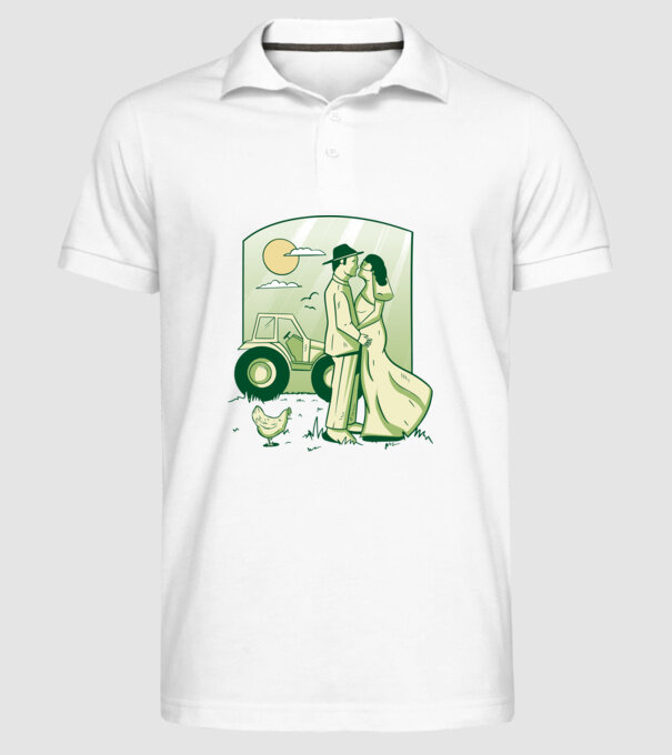Gazda se căsătorește model alb pe tricou