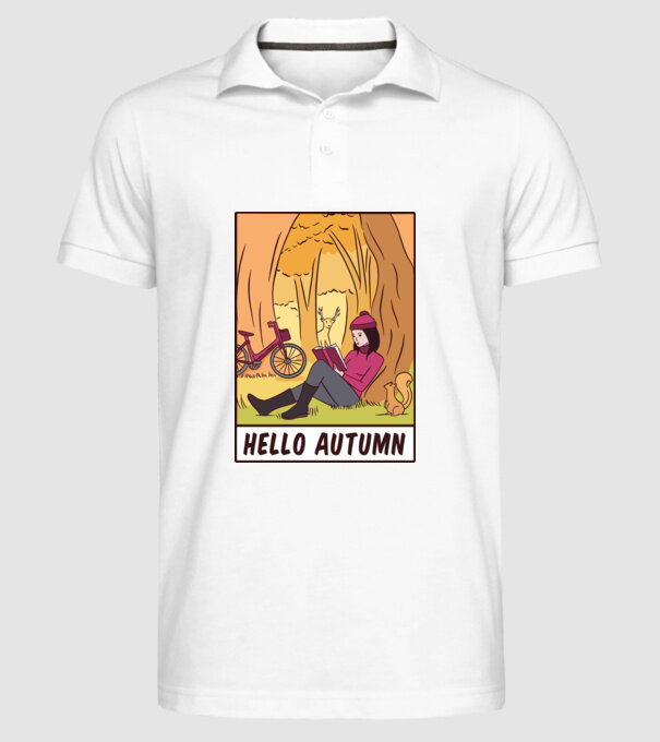 Hello Toamnă model alb pe tricou