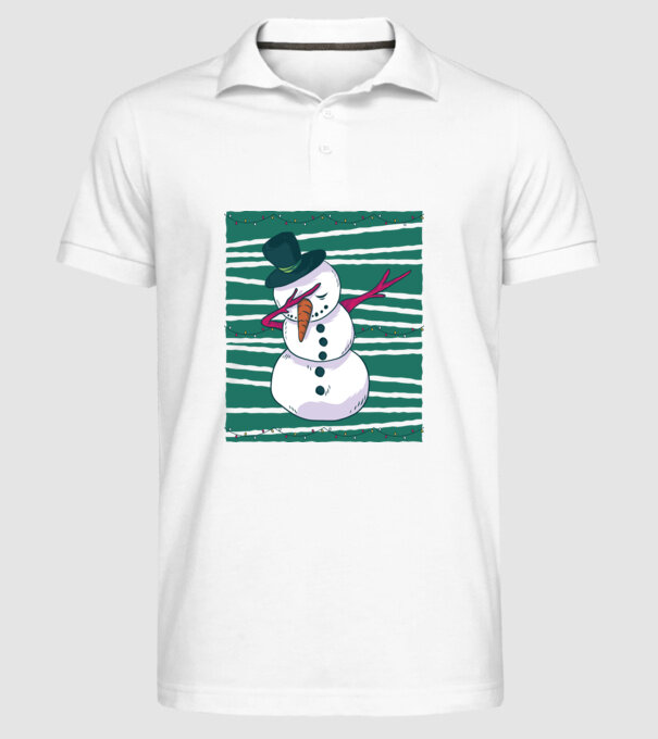 Om de zăpadă DAB Crăciun model alb pe tricou