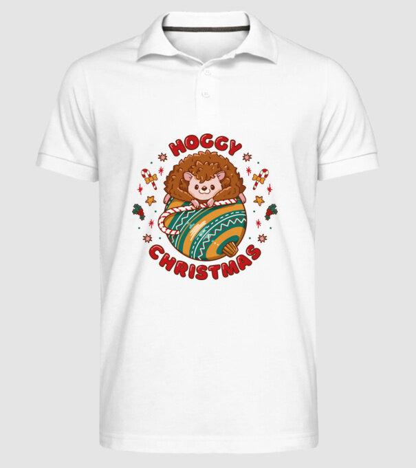 Hoggy Christmas Crăciun cu Arici model alb pe tricou