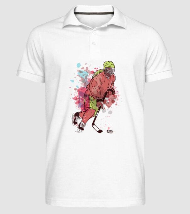 Fată hocheistă model alb pe tricou