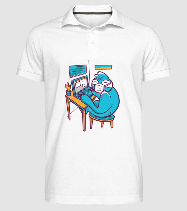 Leneș Home Office model alb pe tricou