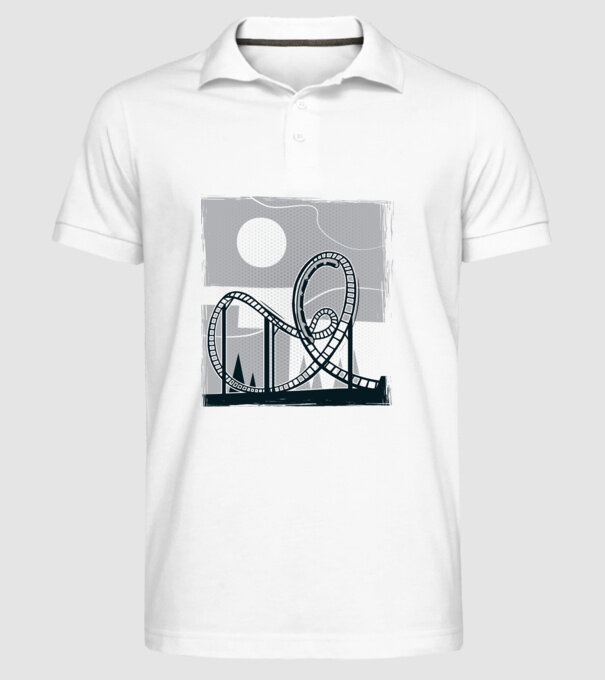 Roller coaster model alb pe tricou