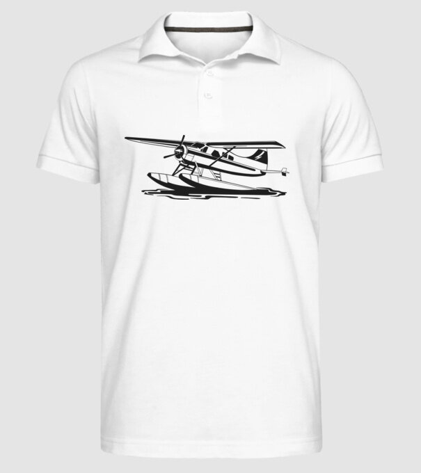 Hydroplane avion model alb pe tricou