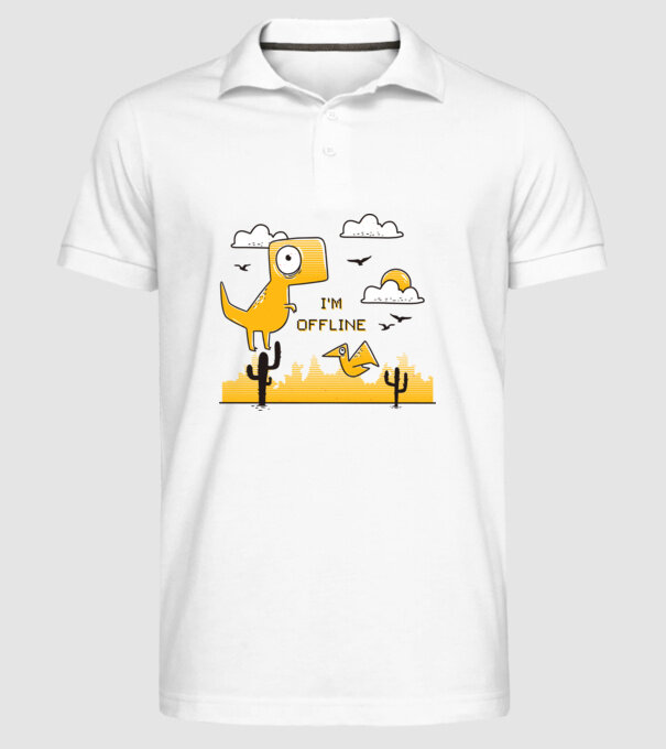 'I''m Offline tricou amuzant' model alb pe tricou