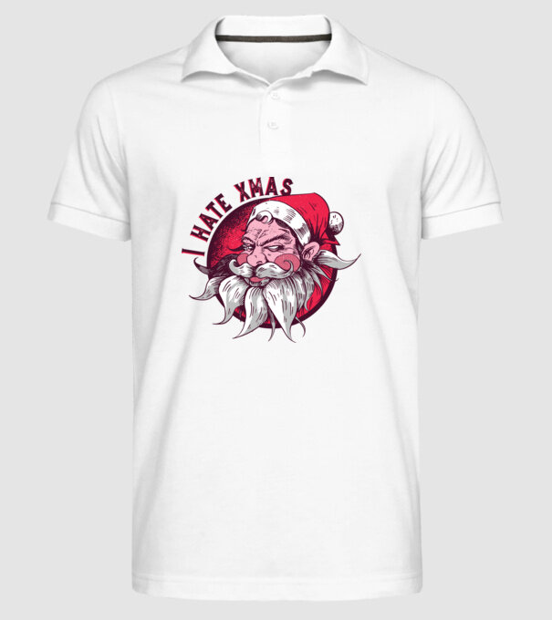 I Hate Xmas model alb pe tricou