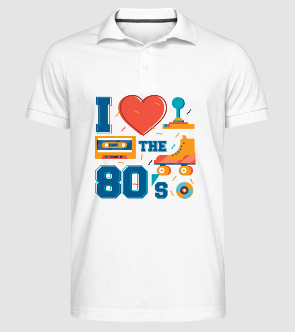 'I love the 80s - Iubesc anii ''80' model alb pe tricou