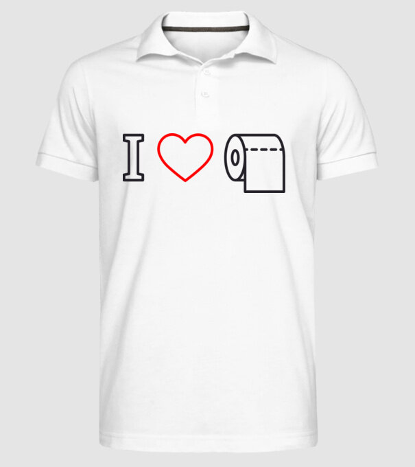 I love hârtie igienică model alb pe tricou