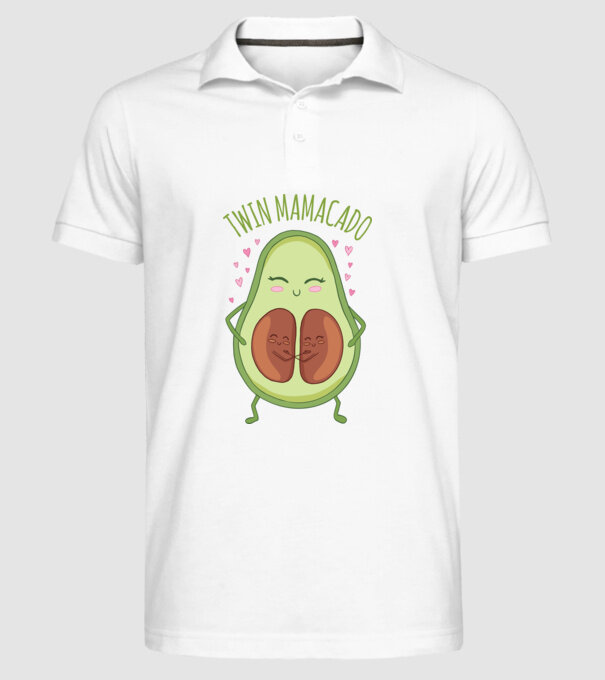 Gemeni Mamacado model alb pe tricou
