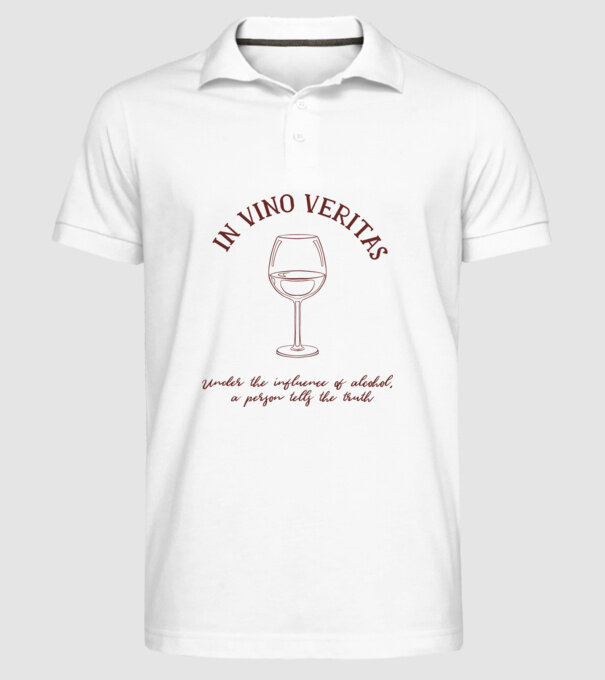In Vino Veritas - Adevărul este în vin model alb pe tricou