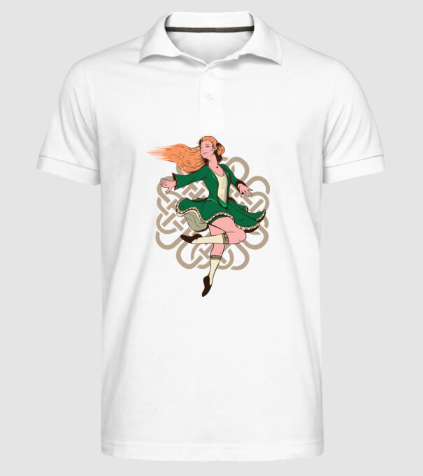 Femeile Dansatoare irlandeză model alb pe tricou