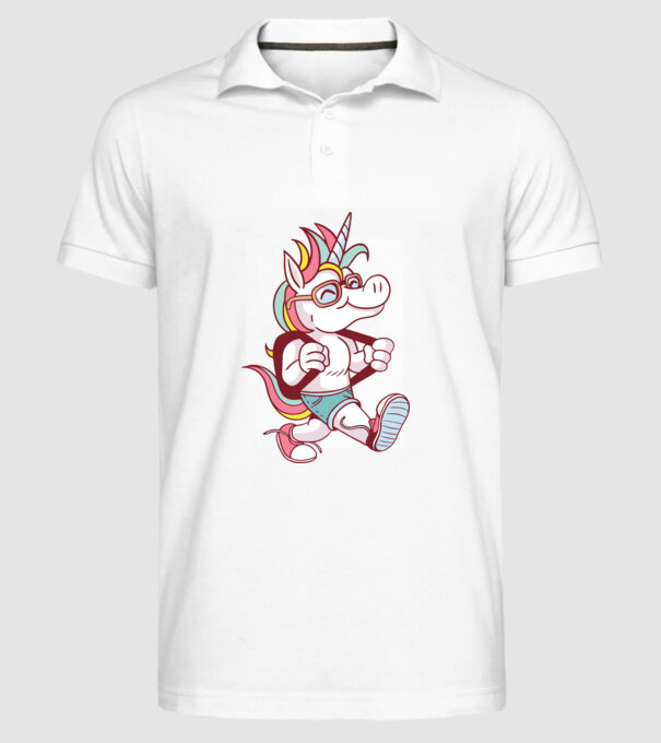 Unicorn școlar model alb pe tricou