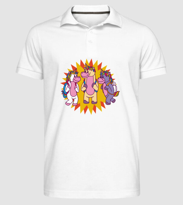 Unicorni școlari model alb pe tricou