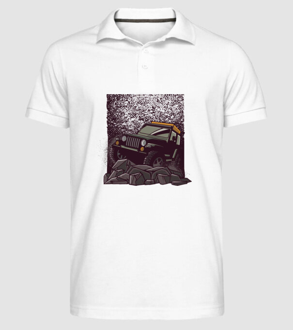 Jeep Offroad model alb pe tricou